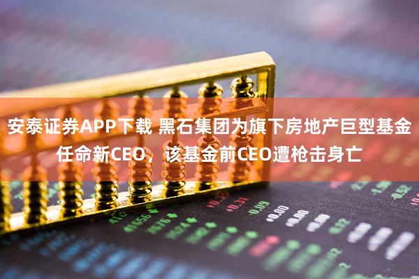 安泰证券APP下载 黑石集团为旗下房地产巨型基金任命新CEO,该基金前CEO遭枪击身亡
